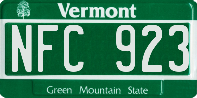 VT license plate NFC923