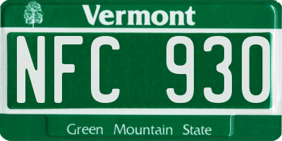 VT license plate NFC930