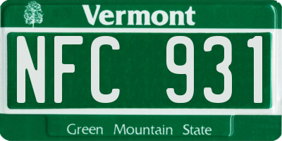 VT license plate NFC931