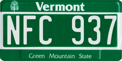 VT license plate NFC937