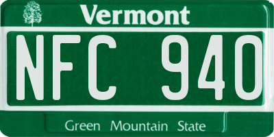 VT license plate NFC940