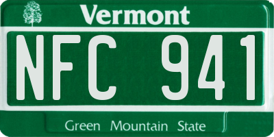 VT license plate NFC941