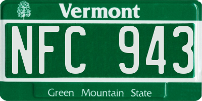 VT license plate NFC943