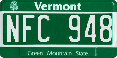 VT license plate NFC948