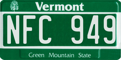 VT license plate NFC949