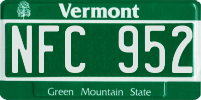 VT license plate NFC952