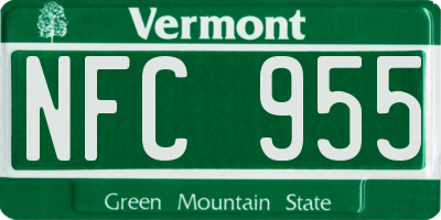 VT license plate NFC955