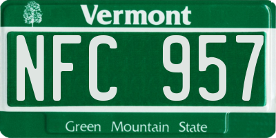VT license plate NFC957