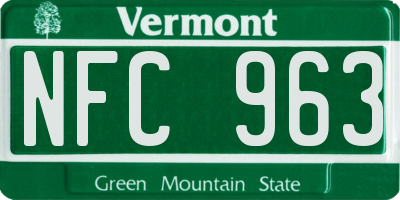 VT license plate NFC963