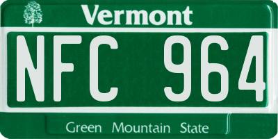 VT license plate NFC964