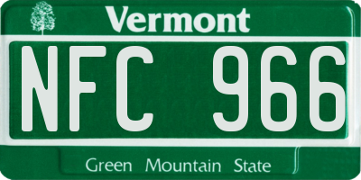 VT license plate NFC966
