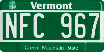 VT license plate NFC967