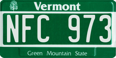 VT license plate NFC973
