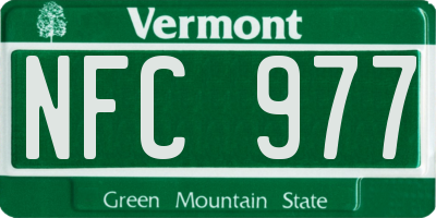 VT license plate NFC977