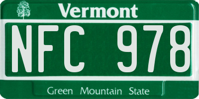 VT license plate NFC978