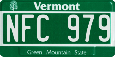 VT license plate NFC979