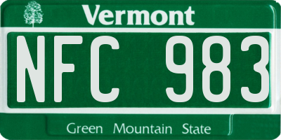VT license plate NFC983