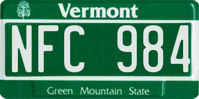 VT license plate NFC984