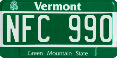 VT license plate NFC990