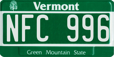 VT license plate NFC996