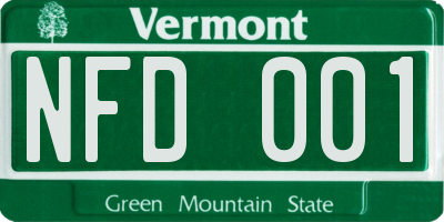 VT license plate NFD001
