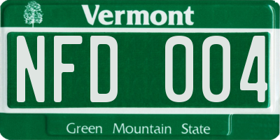 VT license plate NFD004