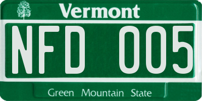 VT license plate NFD005