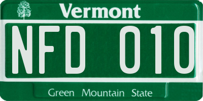 VT license plate NFD010