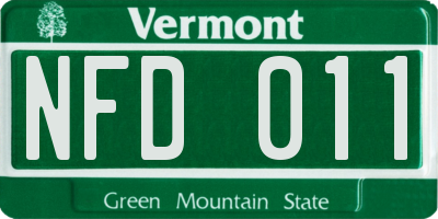VT license plate NFD011