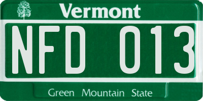 VT license plate NFD013