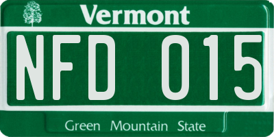 VT license plate NFD015