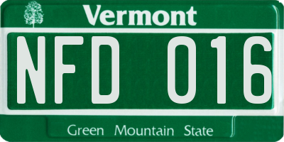 VT license plate NFD016