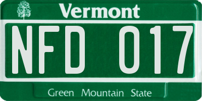 VT license plate NFD017