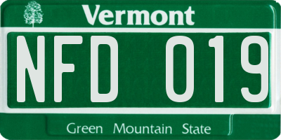 VT license plate NFD019