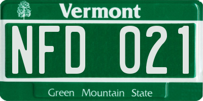 VT license plate NFD021