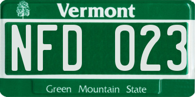 VT license plate NFD023