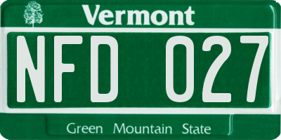 VT license plate NFD027