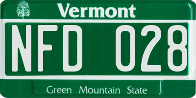 VT license plate NFD028