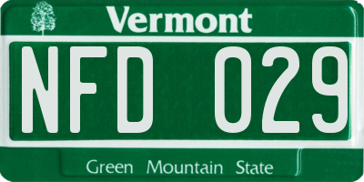 VT license plate NFD029