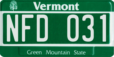 VT license plate NFD031