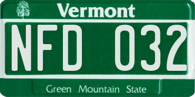 VT license plate NFD032
