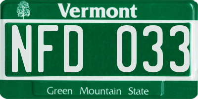 VT license plate NFD033