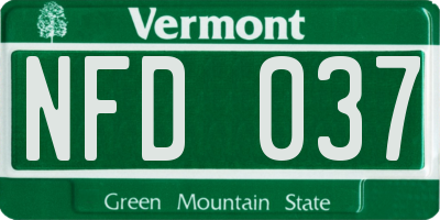 VT license plate NFD037