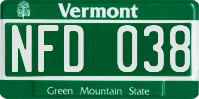 VT license plate NFD038