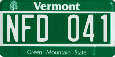 VT license plate NFD041