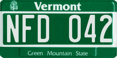 VT license plate NFD042
