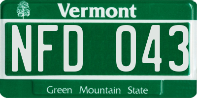 VT license plate NFD043