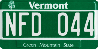 VT license plate NFD044