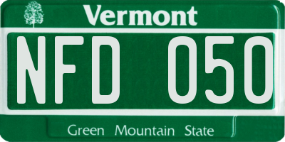 VT license plate NFD050