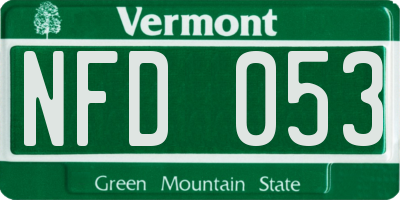 VT license plate NFD053